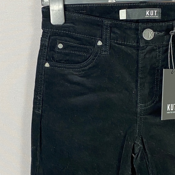 KUT FROM THE KLOTH Diana Stretch Corduroy Skinny Pants In Black Jm Size 2 - Picture 3 of 10